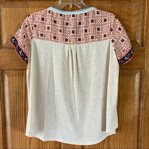 Xhilaration Mixed Material SS Shirt Large - Picture 3 of 8